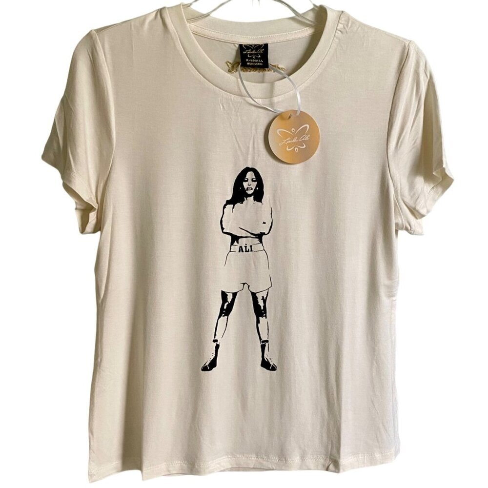 Laila Ali Women's Empowerment Top Tee Shirt Boxer Power Stance NEW NWT